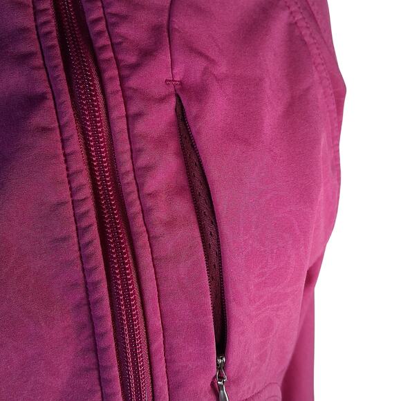 Sporty Berry Pink Double Diamond Skiing Jacket Size M Adjustable Cuffs Mock Neck - Picture 8 of 14